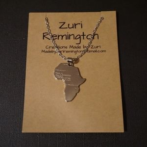 Silver or Gold Africa Map Neckalce